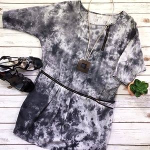 Short Dress or Tunic w/ Asymmetrical Zipper Detail